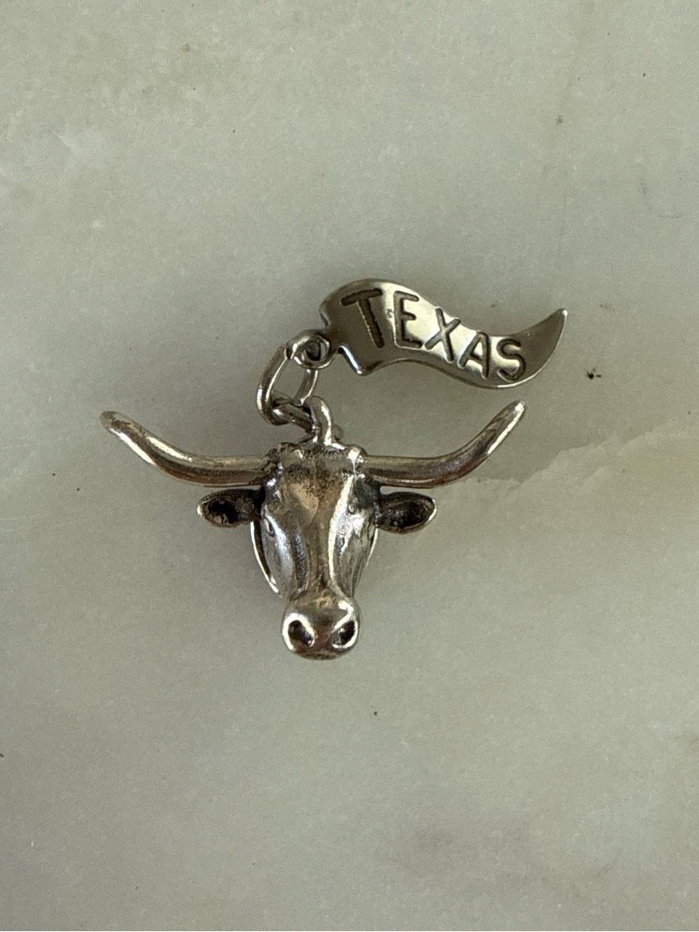 Texas Longhorn Silver Charm Pendant 925 a 3.2g
